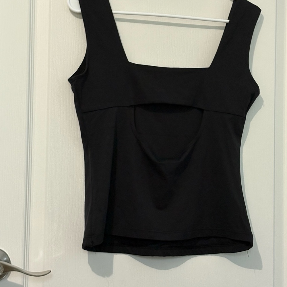 Black Square Neck Women's Top - Picture 2 of 4